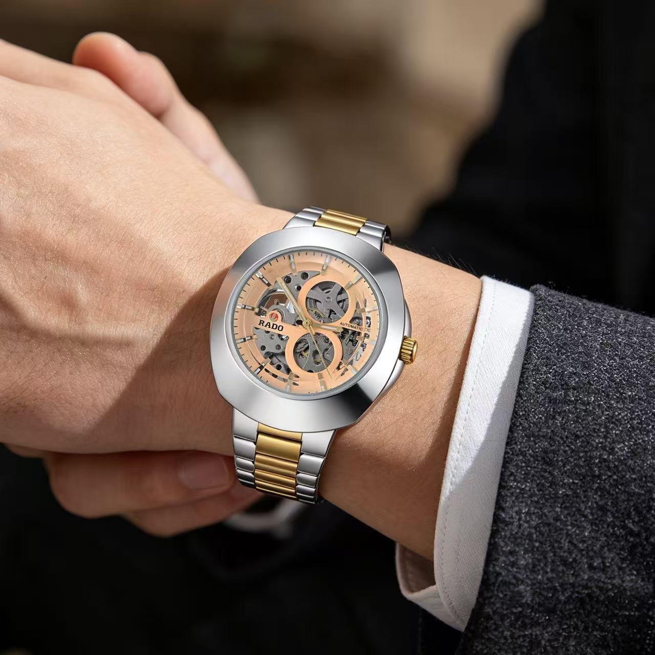 Premium Open-Heart Skeleton Automatic Men's Watch – Stainless Steel Edition