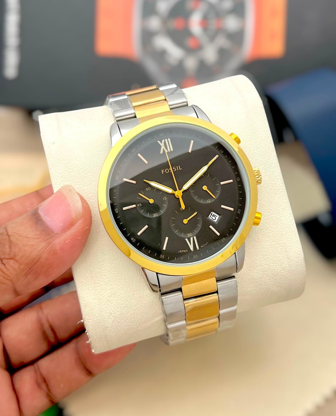 Premium Chronograph Men's Watch – 43mm Heavy Metal Bracelet Edition