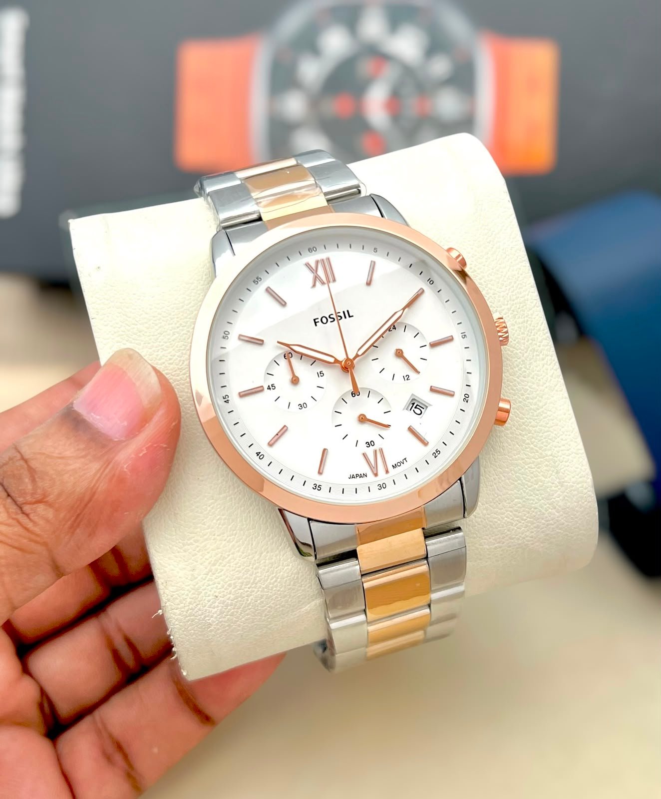 Premium Chronograph Men's Watch – 43mm Heavy Metal Bracelet Edition