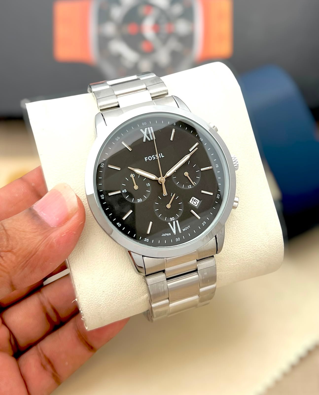 Premium Chronograph Men's Watch – 43mm Heavy Metal Bracelet Edition