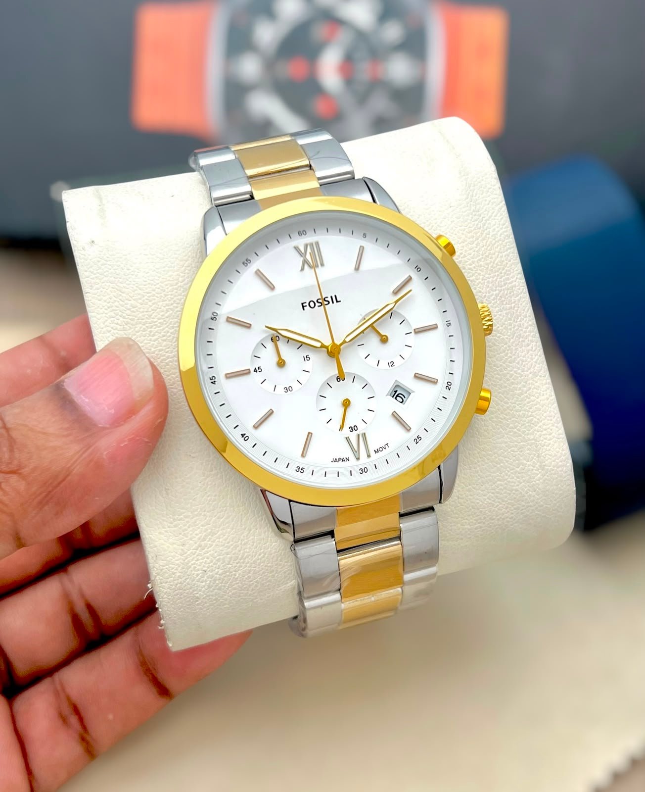Premium Chronograph Men's Watch – 43mm Heavy Metal Bracelet Edition
