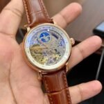 Luxury Rotating Tourbillon Automatic Men’s Watch – Dual Time 43mm