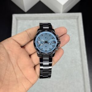 Men's Multifunction Chronograph Watch – Black Dial 42mm Steel Edition