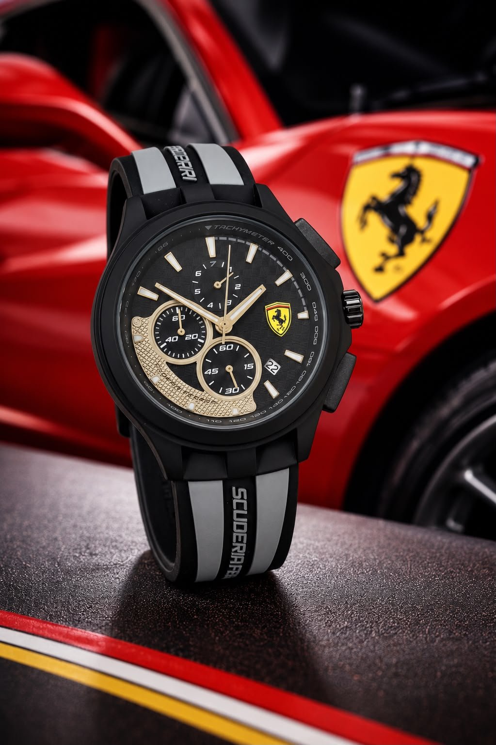 Scuderia Race Day Men's Chronograph – 43mm Black & Grey Sport Edition