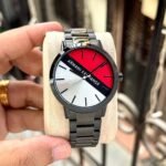 Cayde Tri-Tone Men's Watch – Bold Red & Black 44mm Edition