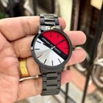 Cayde Tri-Tone Men’s Watch – Bold Red & Black 44mm Edition