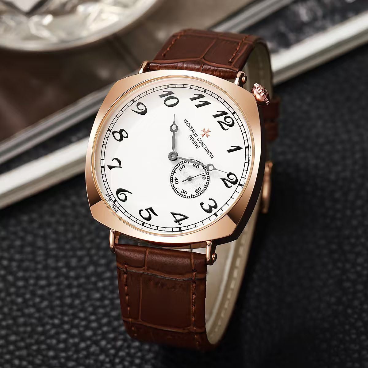 Overseas Skeleton Men's Watch – Brushed Stainless Steel Edition