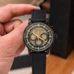 Luxury Formal Chronograph Men’s Watch – Black Textured Dial 43mm