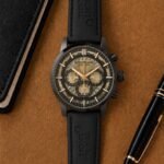 Luxury Formal Chronograph Men’s Watch – Black Textured Dial 43mm