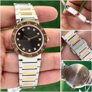 Luxury Two-Tone Women's Watch – Mother of Pearl Diamond Dial
