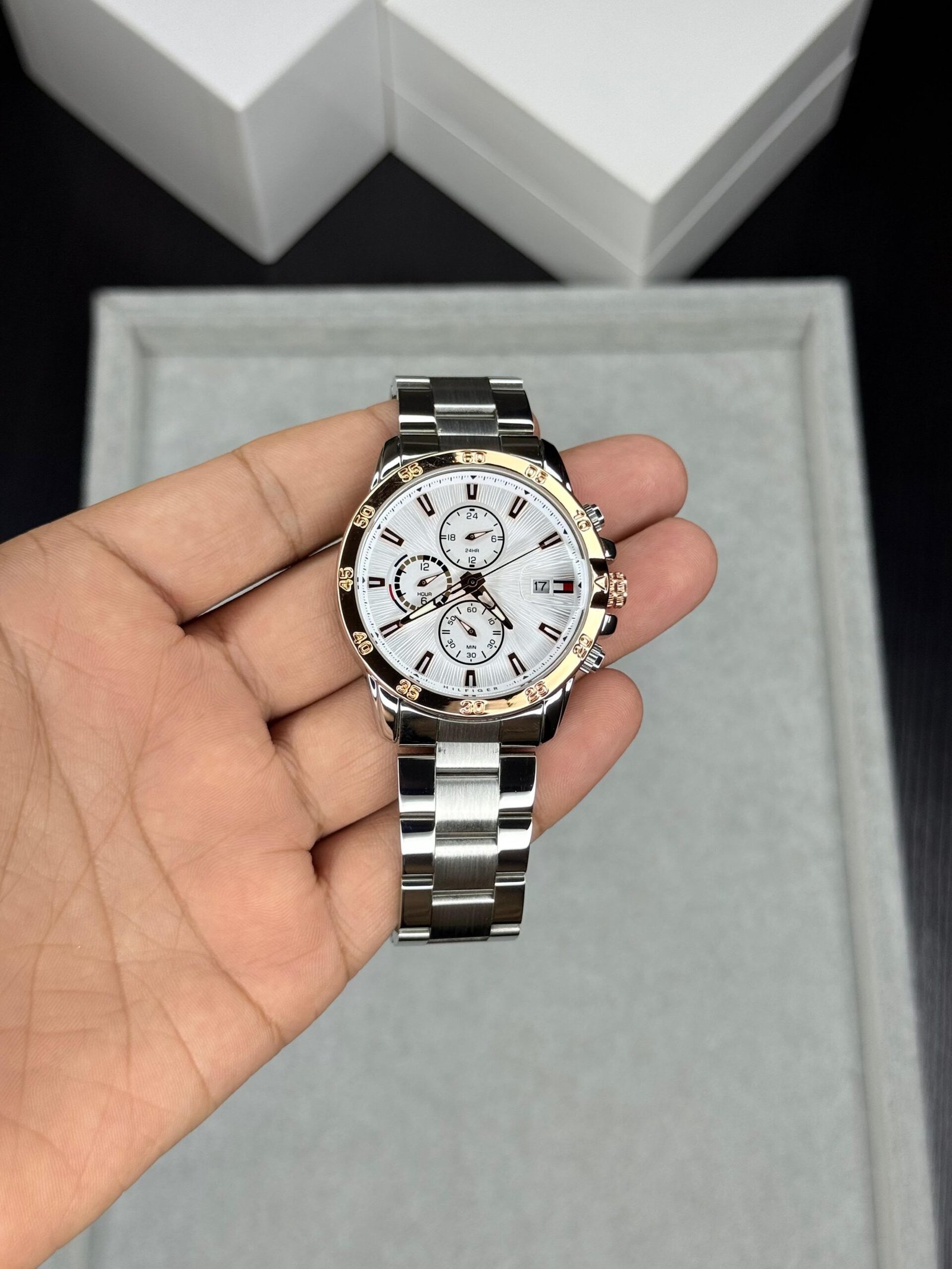 Men's Multifunction Chronograph Watch – Black Dial 42mm Steel Edition