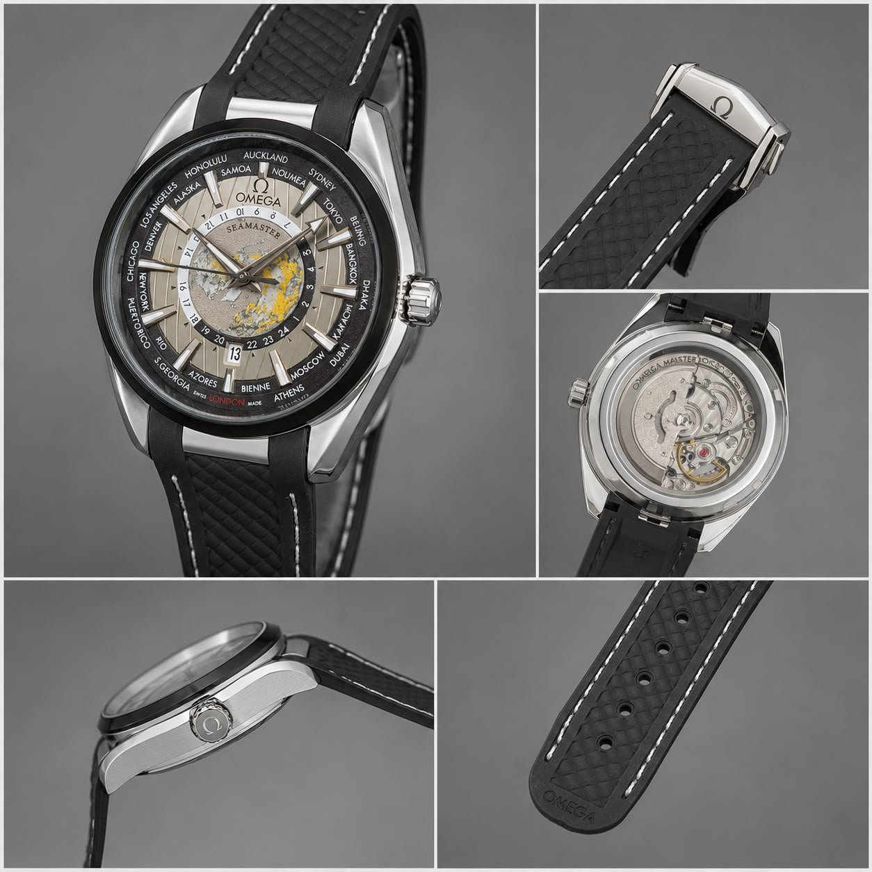 Premium Seamaster Men's Watch – Silver Case & Sport Silicone Strap