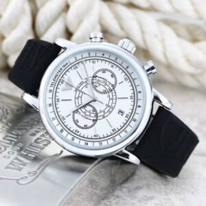 Black Chronograph Sport Men's Watch – 44mm Silicone Edition