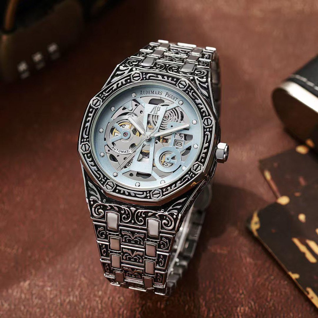 Premium Round Case Men's Watch – 12-Hour Date Edition