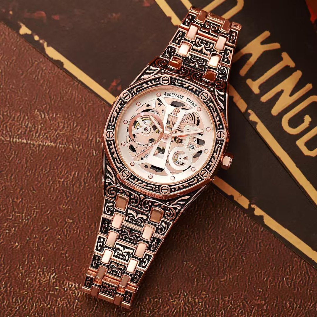 Premium Round Case Men's Watch – 12-Hour Date Edition
