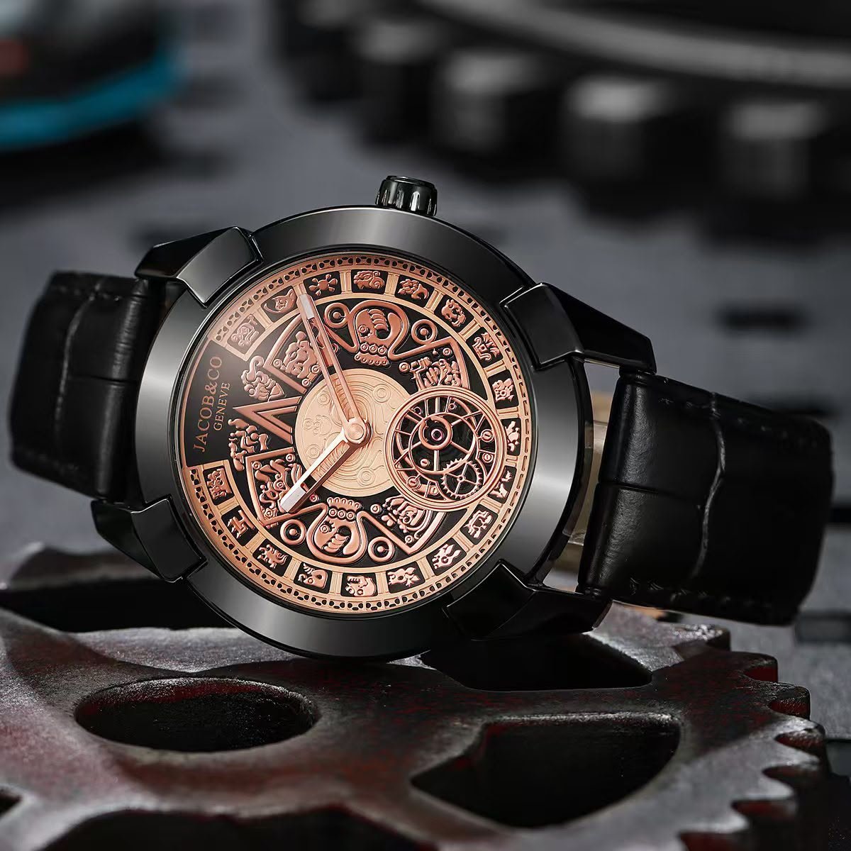 Men's Designer Super Slim Watch – 12-Hour Analog Leather Edition