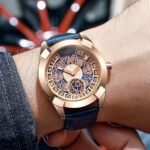 Men’s Designer Super Slim Watch – 12-Hour Analog Leather Edition