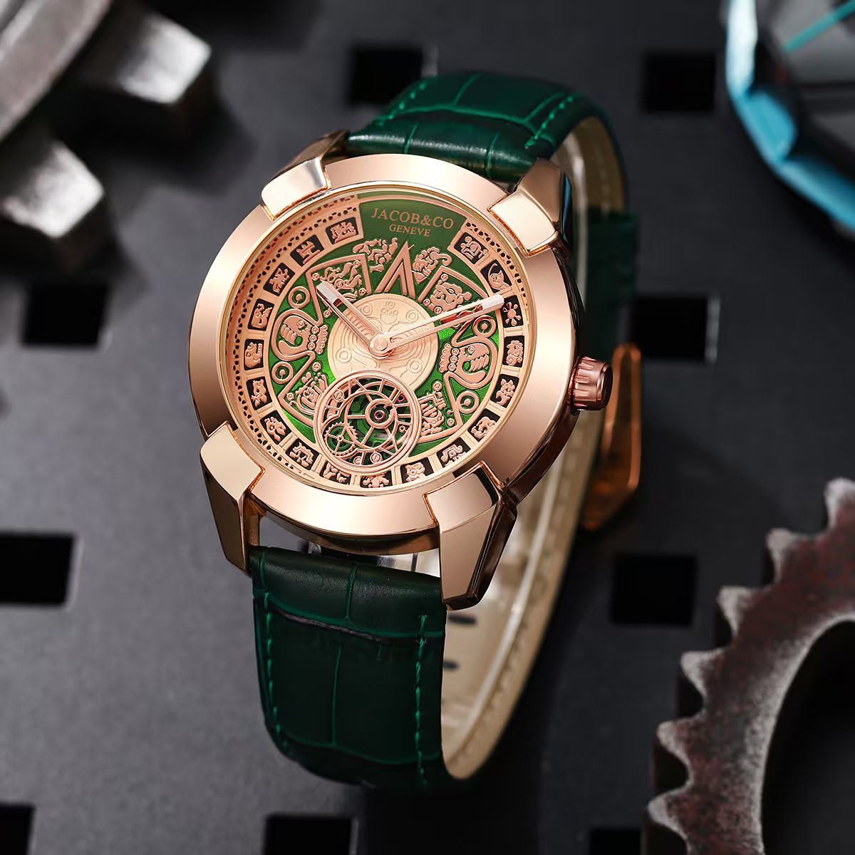 Men's Designer Super Slim Watch – 12-Hour Analog Leather Edition