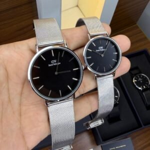 Premium Classic Couple Watch Set – Sophisticated Mesh Strap Edition