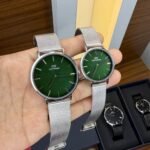 Premium Classic Couple Watch Set – Sophisticated Mesh Strap Edition