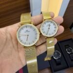 Premium Classic Couple Watch Set – Sophisticated Mesh Strap Edition