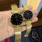 Premium Classic Couple Watch Set – Sophisticated Mesh Strap Edition