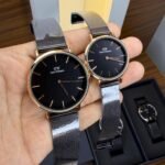 Premium Classic Couple Watch Set – Sophisticated Mesh Strap Edition