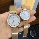 Premium Classic Couple Watch Set – Sophisticated Mesh Strap Edition