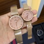 Premium Classic Couple Watch Set – Sophisticated Mesh Strap Edition