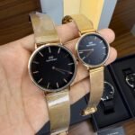 Premium Classic Couple Watch Set – Sophisticated Mesh Strap Edition