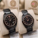 Premium Heritage Couple Watch Set – Black Ceramic & Diamond Bezel