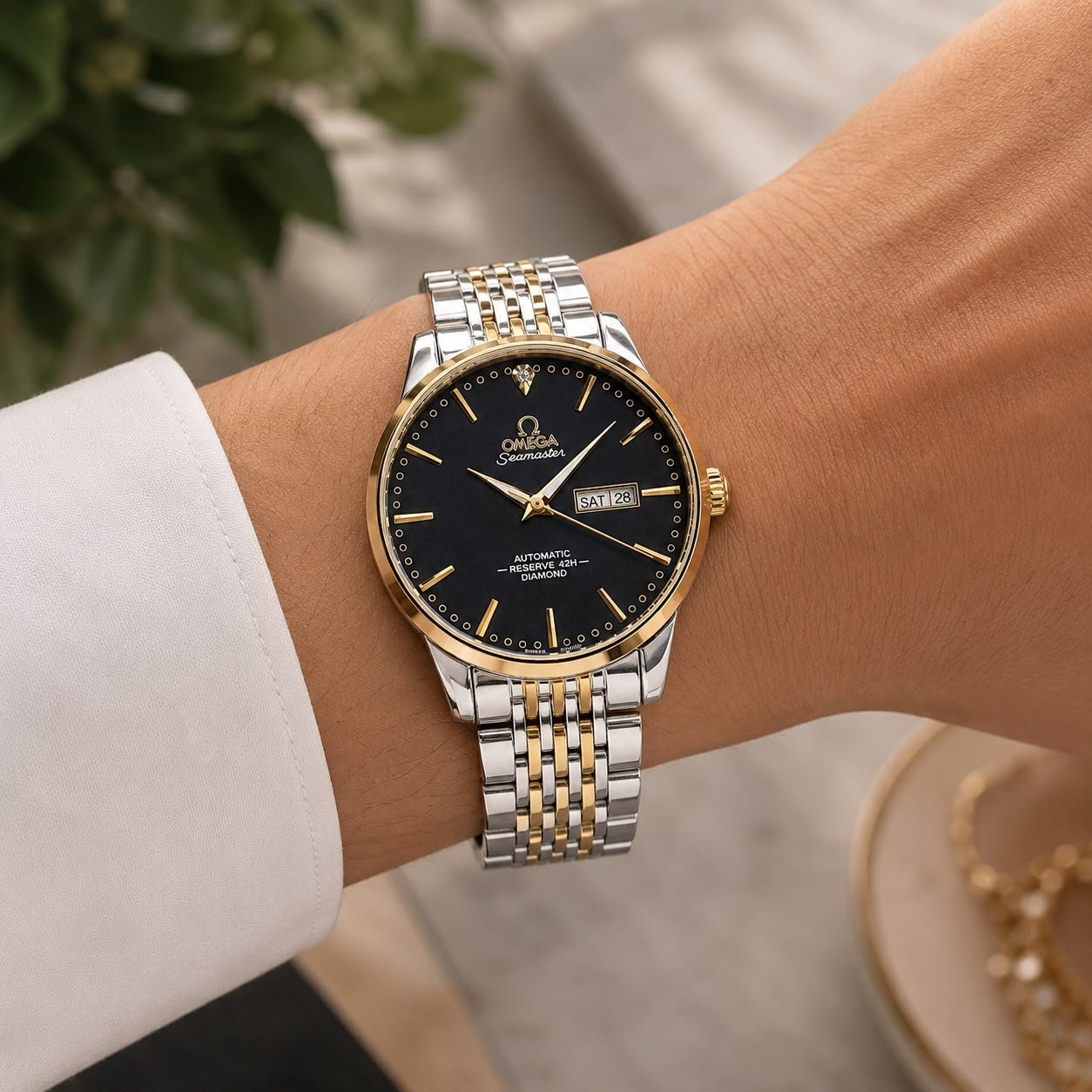 Classic Seamaster Automatic Men's Watch – Two-Tone Day-Date Edition