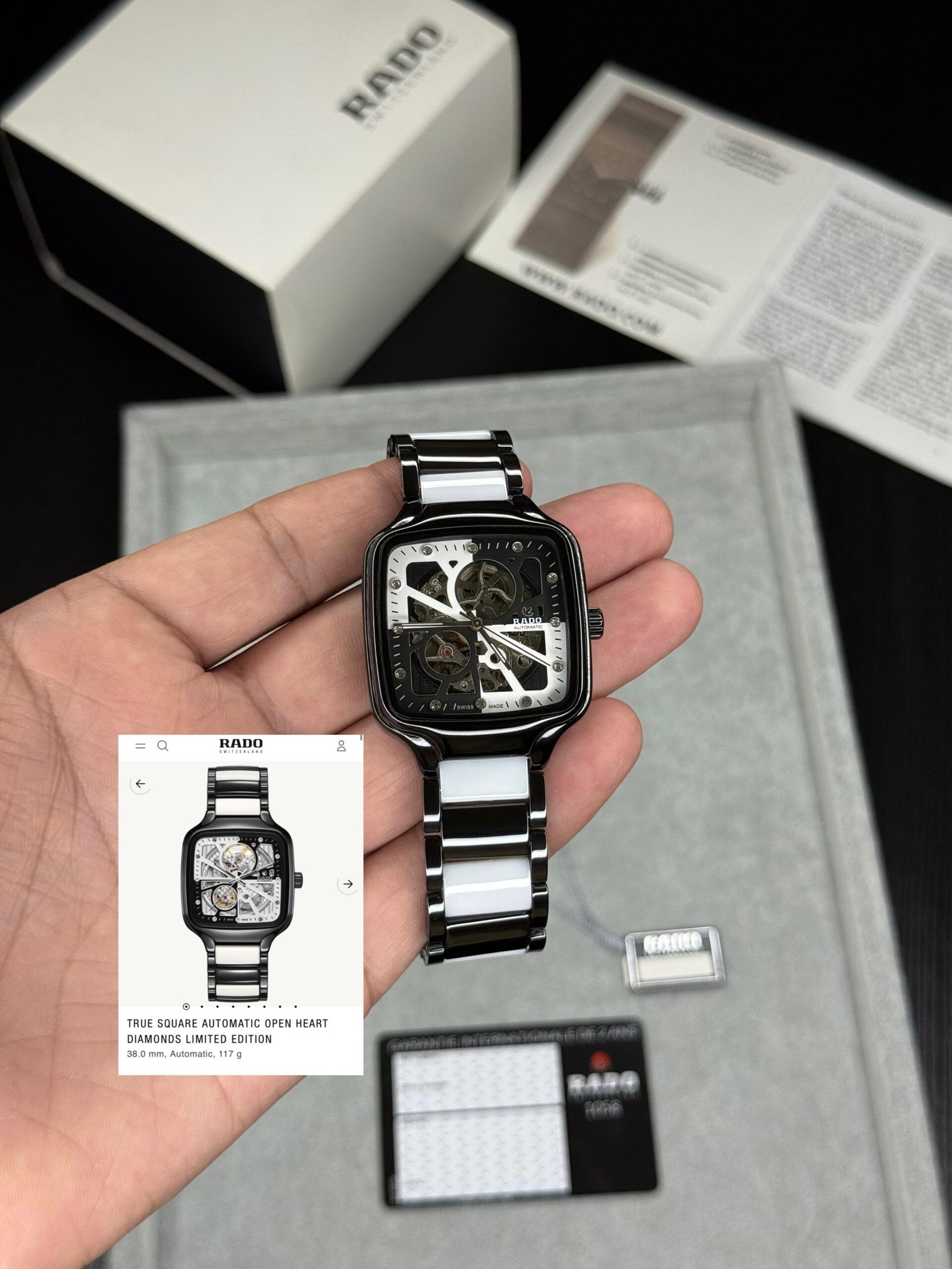 True Square Open Heart Men's Watch – High-Tech Full Ceramic Edition