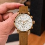 Luxury Formal Chronograph Men’s Watch – Brown Gradient Textured Dial