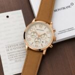 Luxury Formal Chronograph Men’s Watch – Brown Gradient Textured Dial