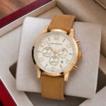 Luxury Formal Chronograph Men’s Watch – Brown Gradient Textured Dial
