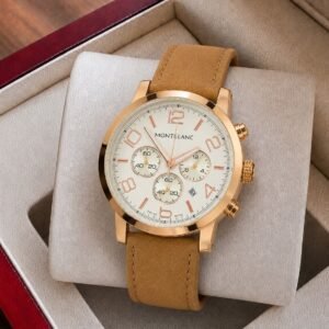 Luxury Formal Chronograph Men's Watch – Brown Gradient Textured Dial