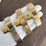 Reveal Asymmetrical Women’s Watch – Green Dial & Golden Bracelet