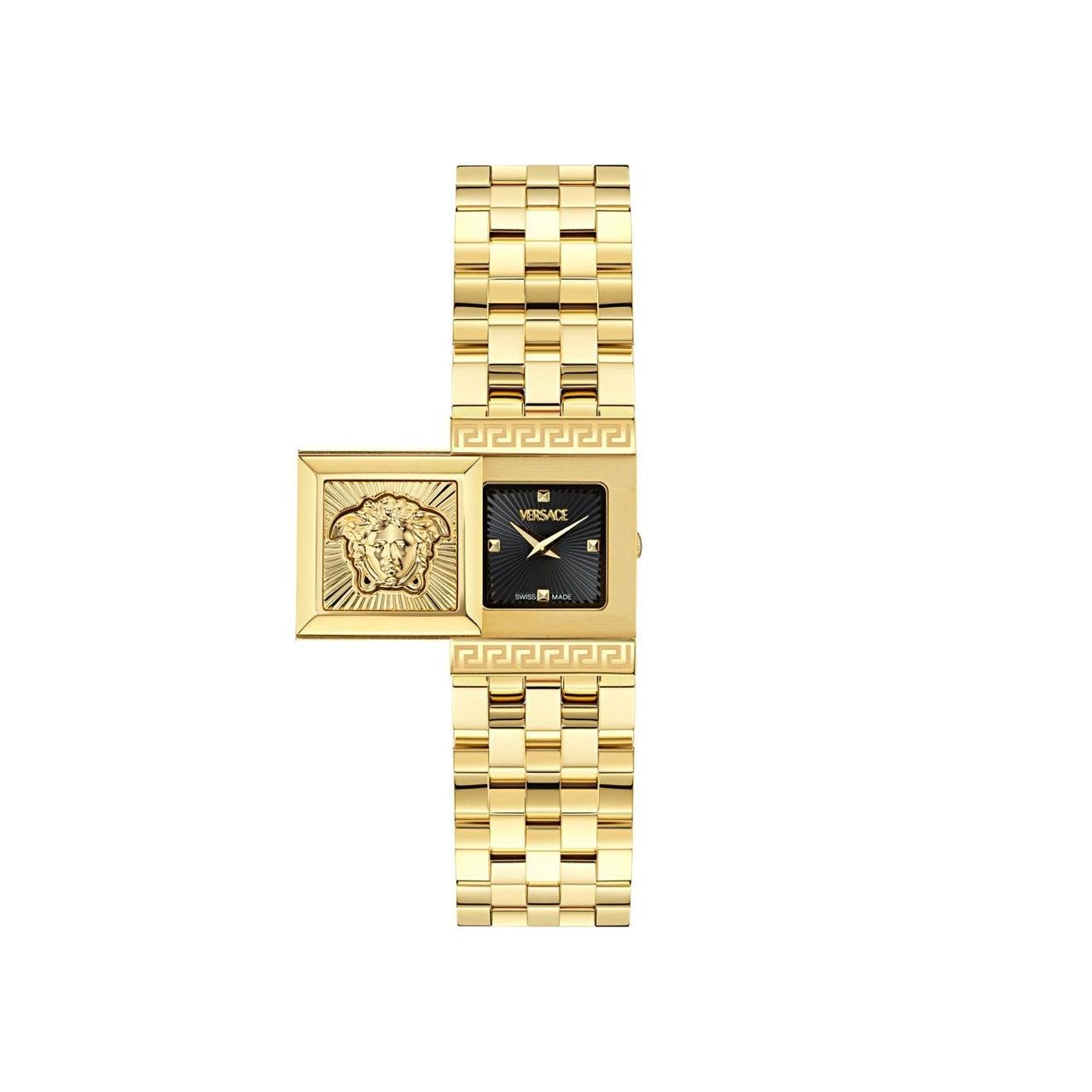 Reveal Asymmetrical Women's Watch – Green Dial & Golden Bracelet