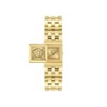 Reveal Asymmetrical Women’s Watch – Green Dial & Golden Bracelet