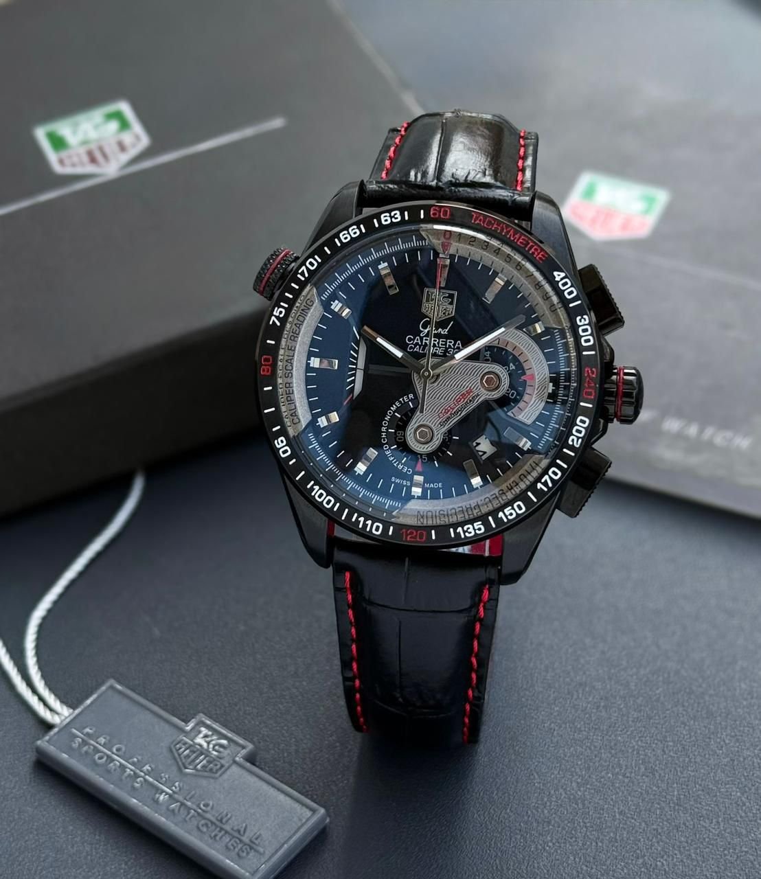 Grand Carrera Calibre 36 Racing Men's Chronograph – Black Leather