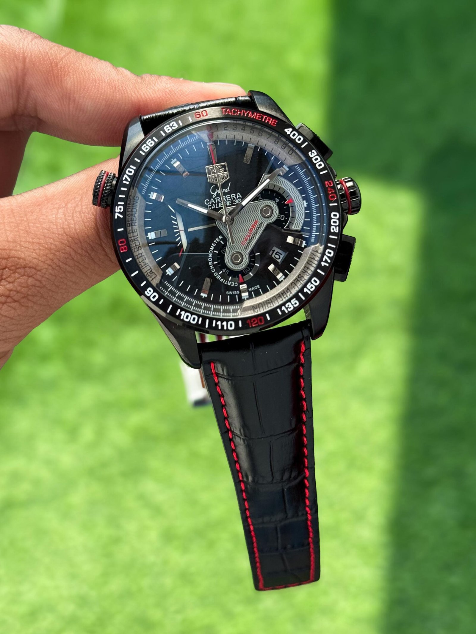 Grand Carrera Calibre 36 Racing Men's Chronograph – Black Leather