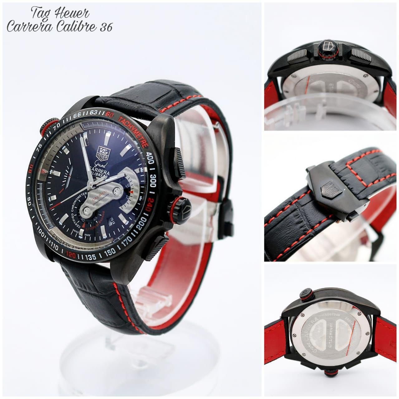 Grand Carrera Calibre 36 Racing Men's Chronograph – Black Leather