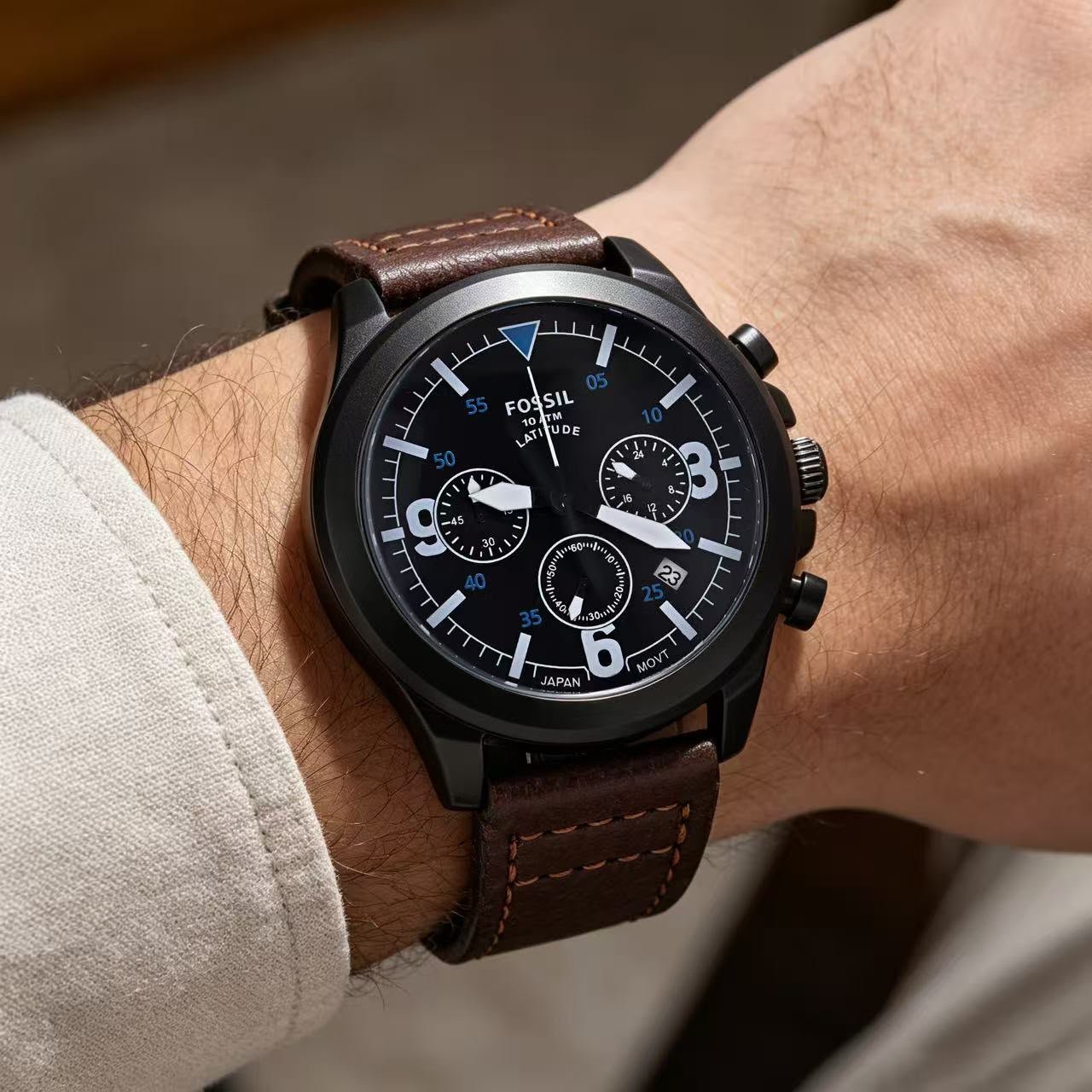 Premium Men's Executive Watch – Formal Leather Date Edition