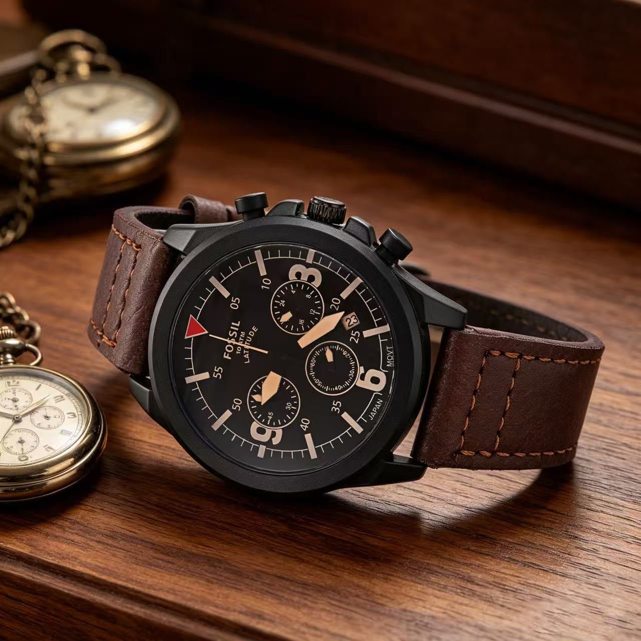 Premium Men's Executive Watch – Formal Leather Date Edition