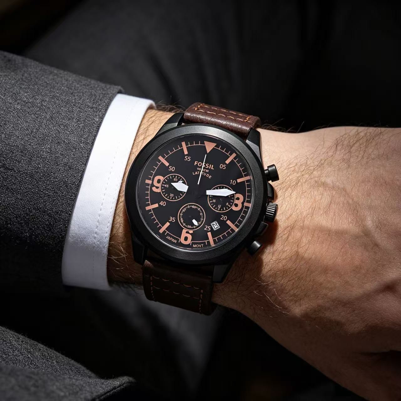 Premium Men's Executive Watch – Formal Leather Date Edition