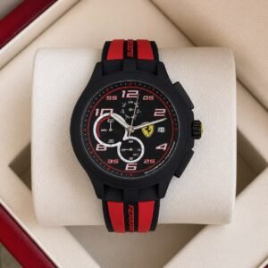 Scuderia Race Series Men's Chronograph – Black & Red Silicone 43mm