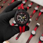 Scuderia Race Series Men’s Chronograph – Black & Red Silicone 43mm