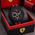 Scuderia Race Series Men’s Chronograph – Black & Red Silicone 43mm