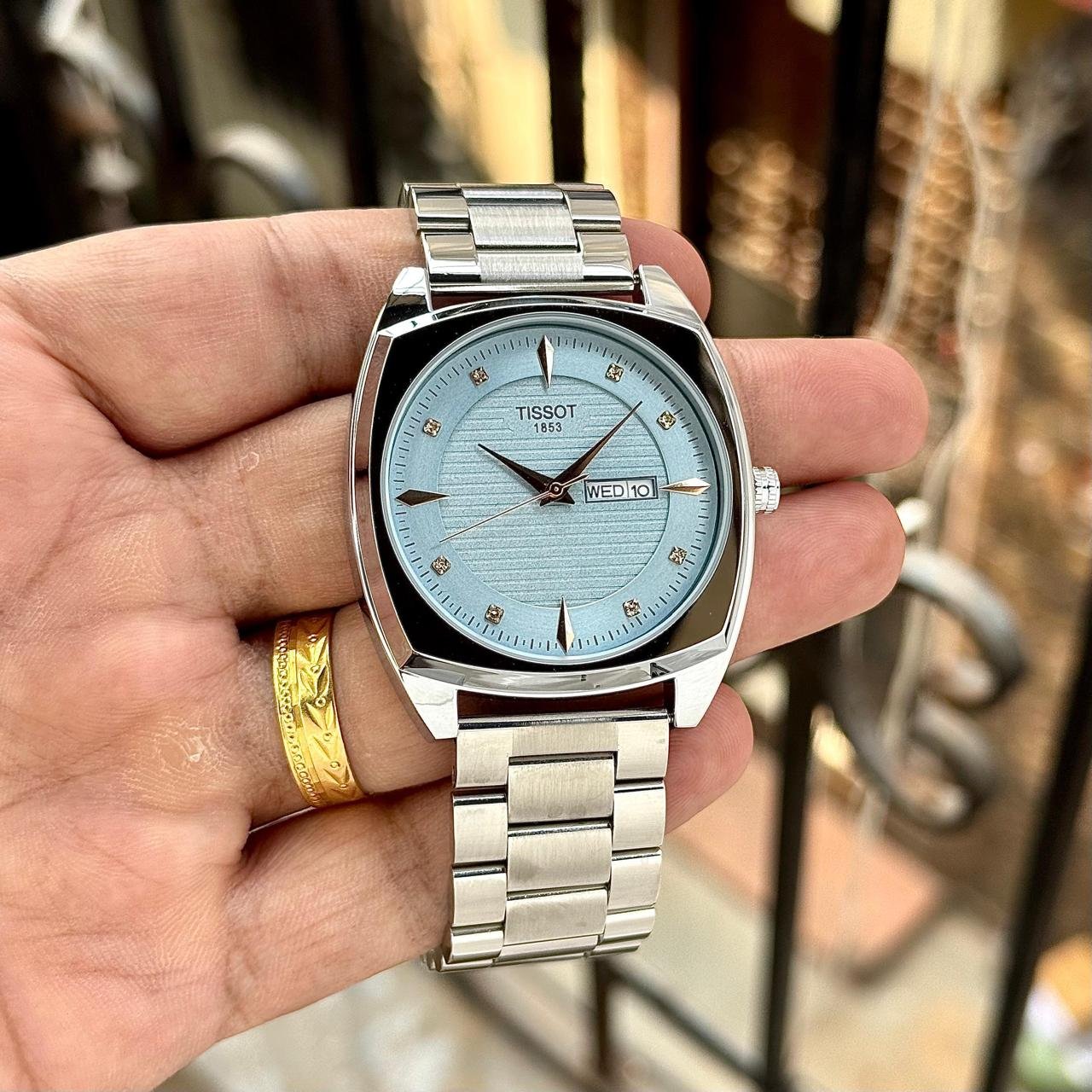 Gentleman Day-Date Men's Watch – 42mm Silver Stainless Steel